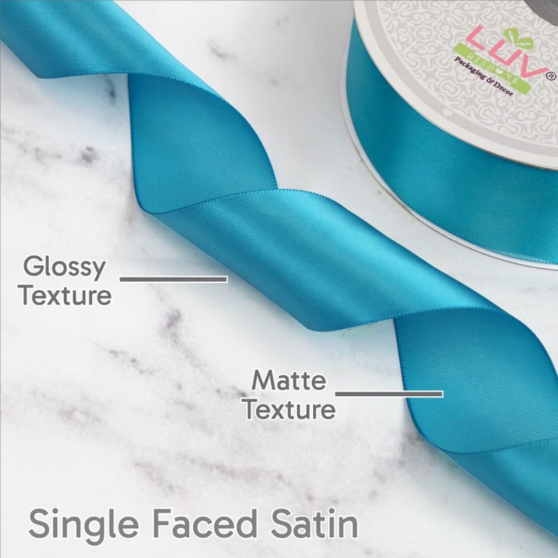 LUV RIBBONS Creative Ideas Solid Satin Ribbon, 1-1/2"/50 yd, Turquoise,PSF1102-316 - Image 2